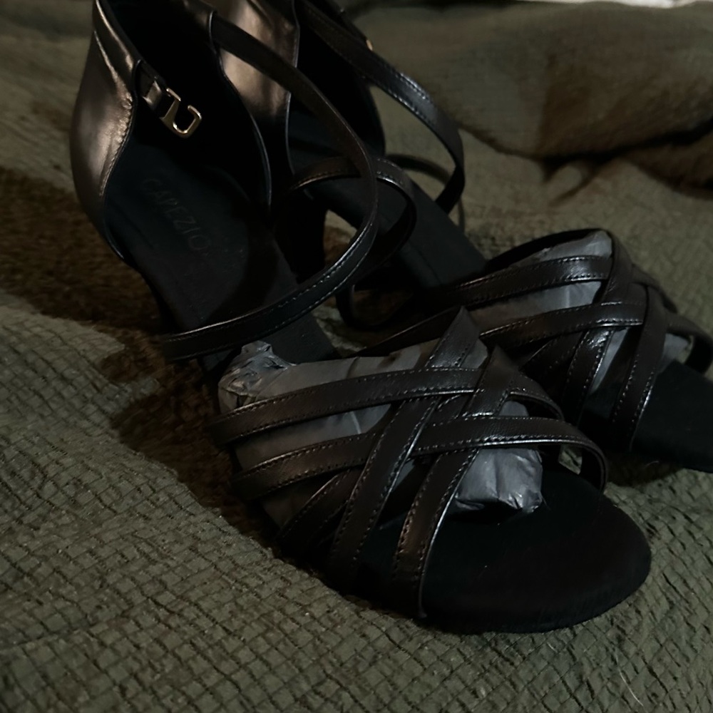 Graziano Black Strappy Heels